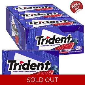 Trident Wild Blueberry Twist - Sugar-Free Chewing Gum 14 Sticks Pack